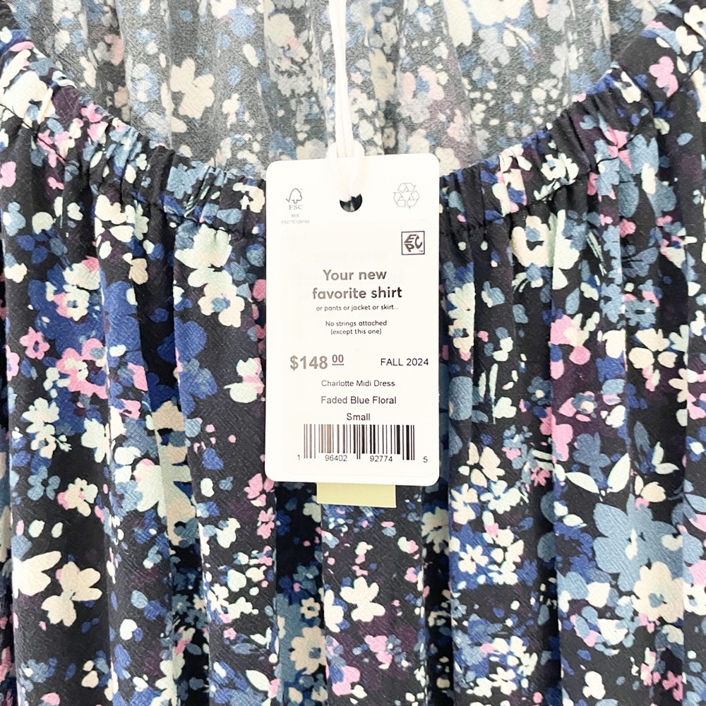 Marine Layer Charlotte maxi dress in blue floral size small - Picture 5 of 10